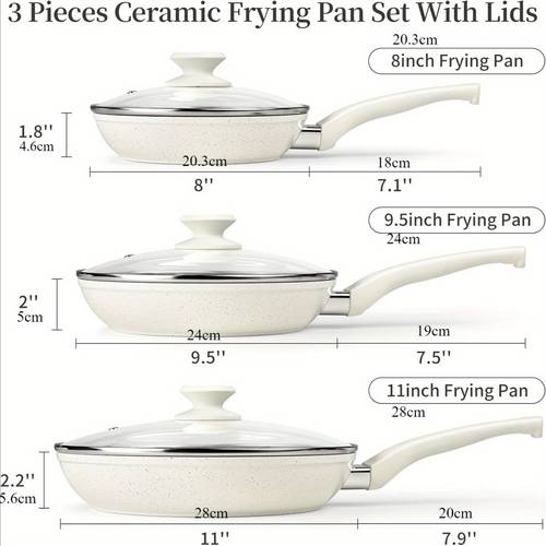 ceramic frying pan set set of 3 non stick frying pans white ceramic induction cookware nonstick omelette egg frying pan set kitchen cooking pan set