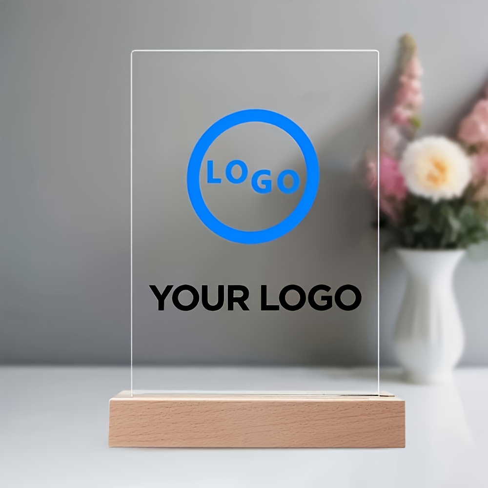 TEMU [2D Flat] [2D Flat] 1 Placca Decorativa Acrilica Personalizzata con e Foto con Base in Legno, Perfetta per Camera da Letto, Ufficio e Adatta per