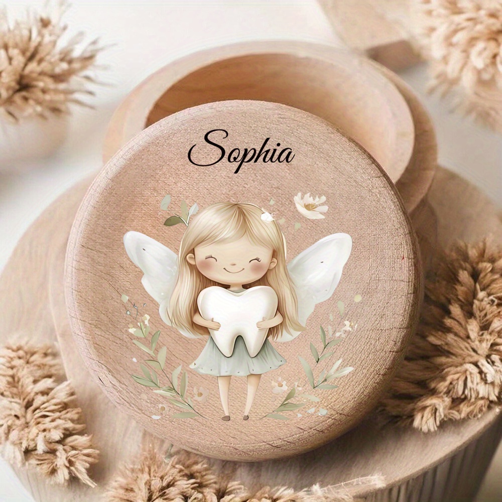 Personalized Name "", "" Pattern Tooth Box, Tooth Box, Fetal Hair Tooth Commemorative Storage Box, Tooth Fairy Baptism, Shower Gift Memory Box, Gift Personalized Tooth Fairy Box