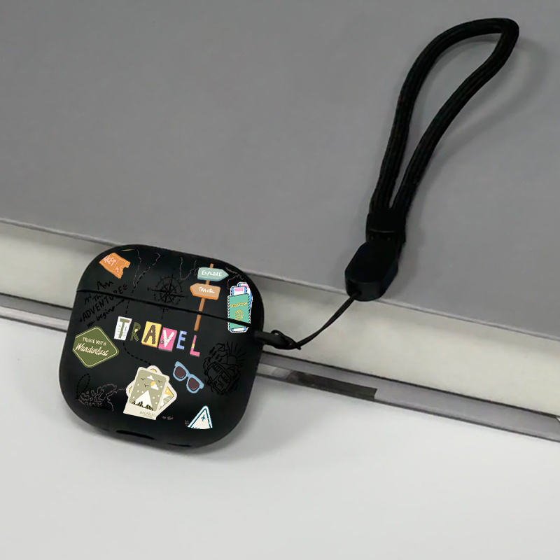 TEMU Suitable For Airpods Pro (3rd Generation) New Anti-lost Non-slip Frosted Design Stylish Flight Route Pattern Headphone Case Suitable For Airpods