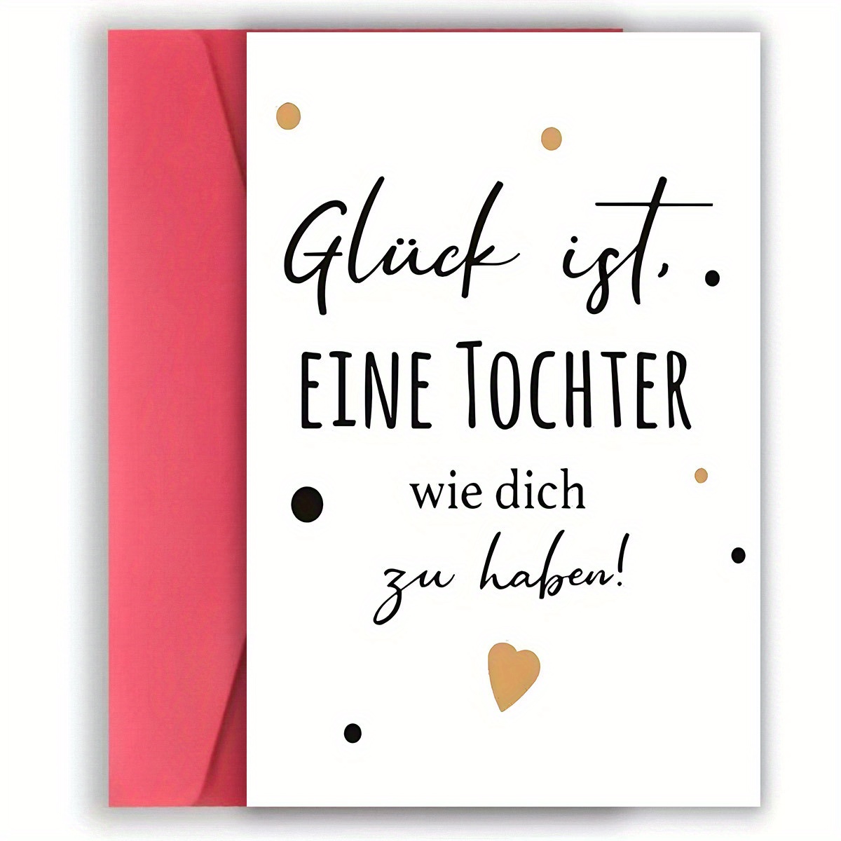1pc Exquisite German Birthday Card, Perfect For Birthdays And Holiday Gifts For Daughters, Quality Greeting Card With Envelope, "gluck Ist, Eine Tochter Wie Dich Zu Haben" Best Gift