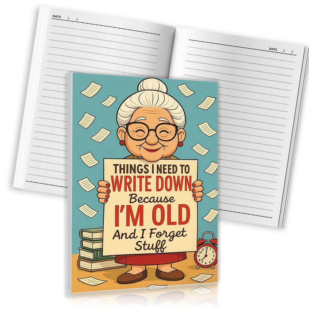 TEMU Funny Senior Humor Notebook - "things I Need To Write Down I'm Old And Have Bad Memory" Spiral Notebook With Cute Cartoon Design, Great For