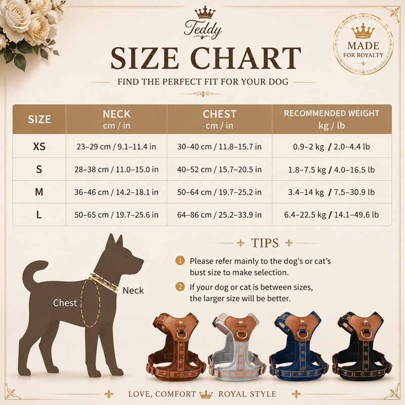 Soft-Lined No-Pull Dog Harness with Personalized Crown Logo