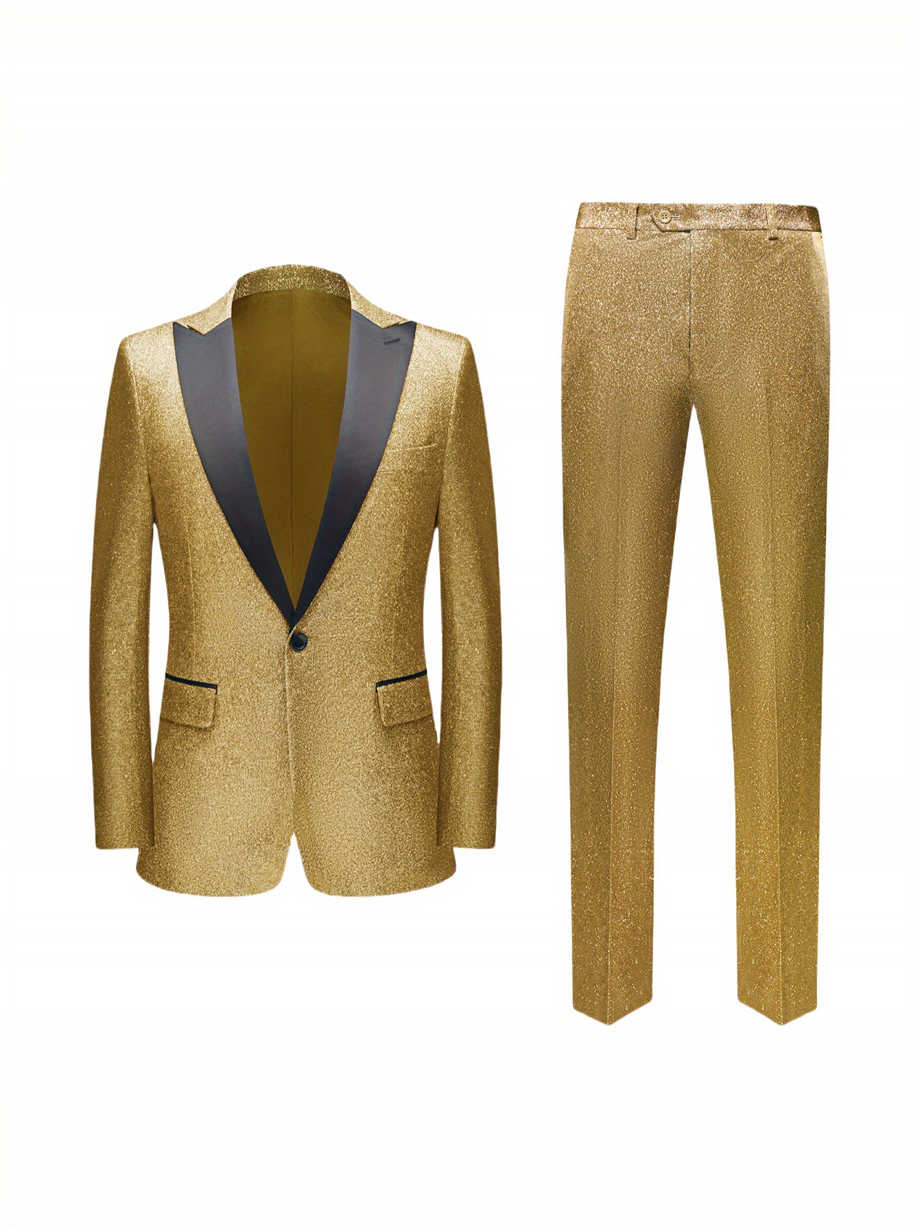 men's black & golden baroque luxury suit set - metallic leaf embroidery &  contrast pants for formal/theatrical occasions young men for mardi gras  ball, senior prom | Check Out Today's Deals Now |