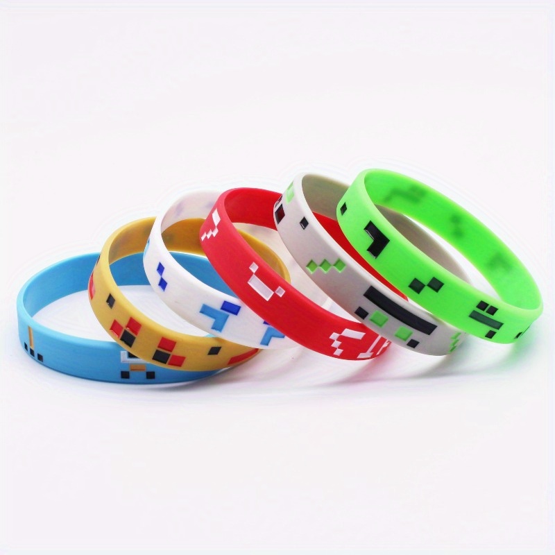 Image of Gift For Her/him Set Of 6 Square Patterned Wristbands - Multi-colored, No Required - Ideal For Sports Enthusiasts And For Use Halloween