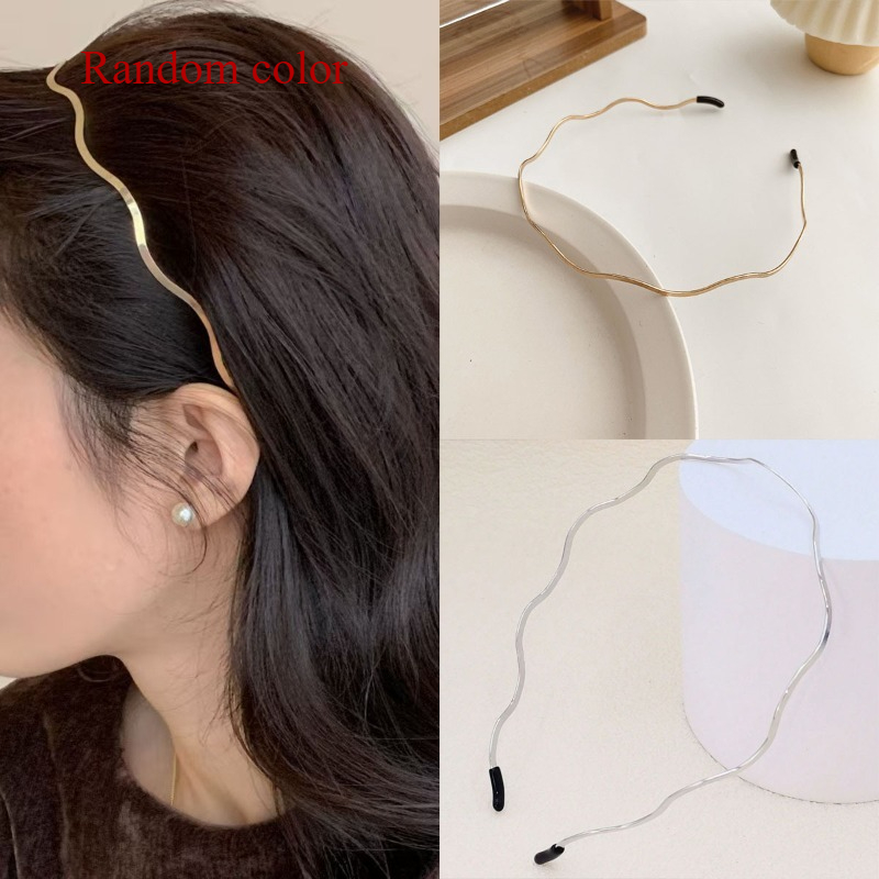 TEMU 4pcs Random Color Minimalist Elegant Wavy Hairband, Comfortable And Skin-friendly, Daily Outing Face Washing Styling Ladies Fashion Hair