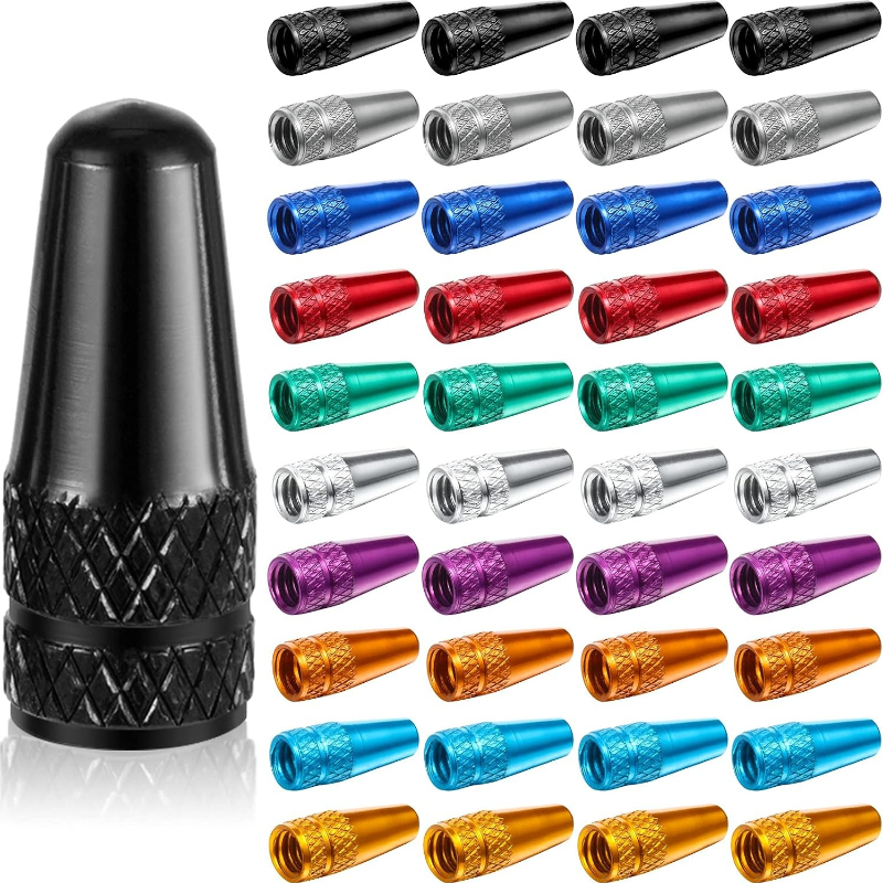 TEMU 40 Random Color Valve Stem Caps — Bicycle Tire Valve Caps, Compatible With Valves Bikes, Mountain Bikes, Hybrid Bikes, Racing Bikes, Exercise