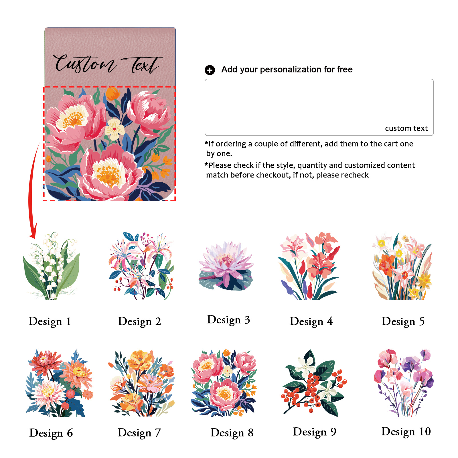TEMU 1pc Name Bookmark With Birth Flower, Custom Pu Leather Birth Flower Bookmark, Personalized Magnetic Bookmark, Book Lover Birthday Gift, Book