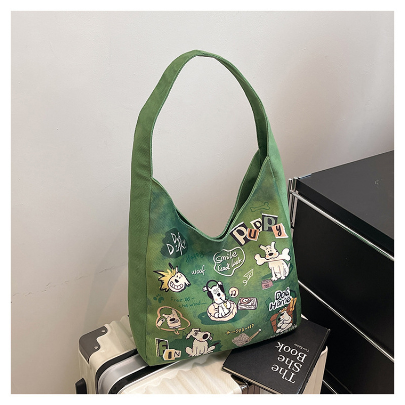 Image of Cloth Bag Women Cute Puppy 2025 New Summer Large Capacity Shoulder Bag Versatile Trendy Tote Bag