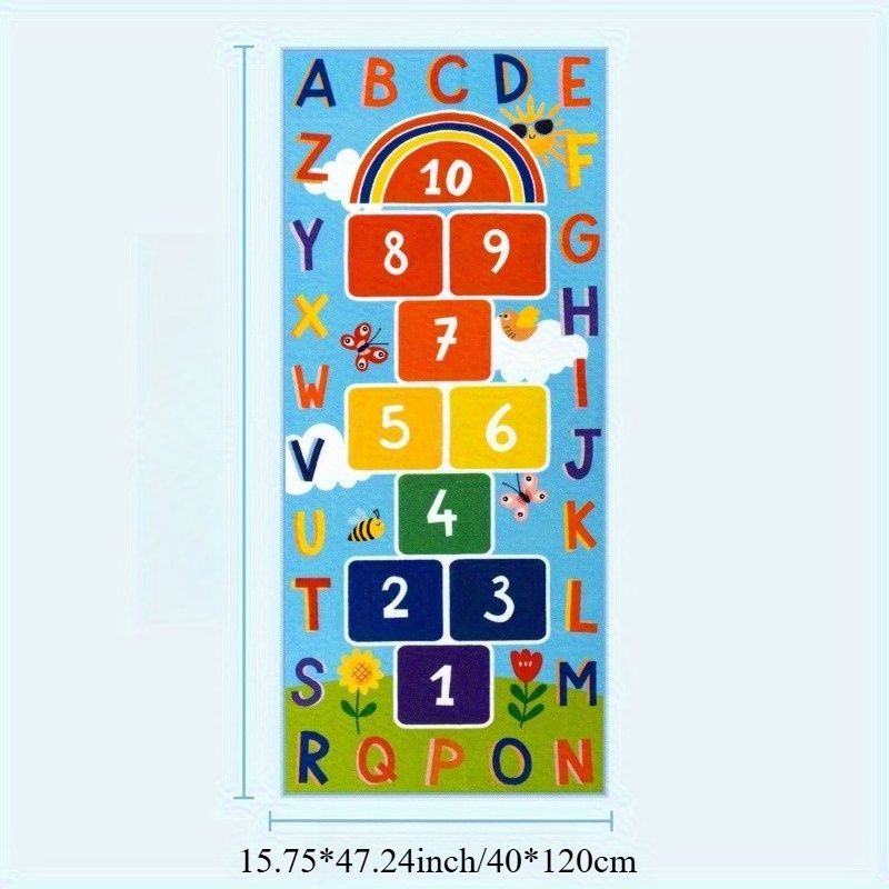 TEMU Flannel Jump Rope Mat - Educational Pad With Letters/numbers, Machine Washable For Indoor & Outdoor Use, Home Exercise Accessory, Letter ,