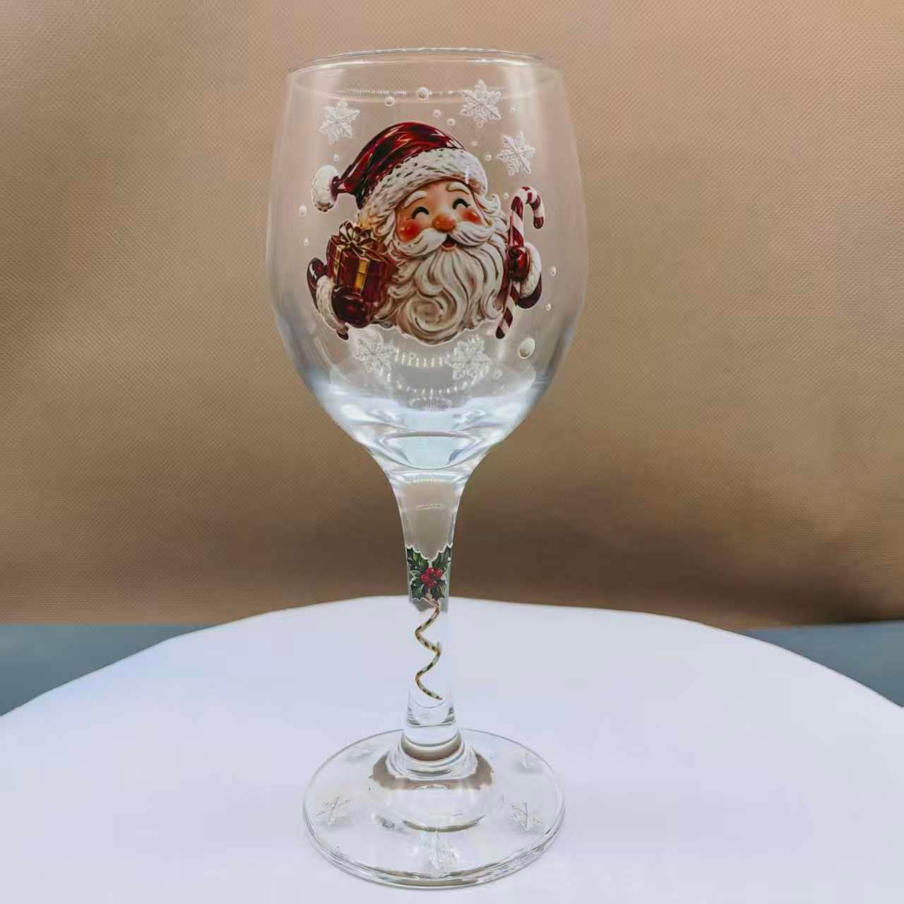 TEMU 1pc Christmas Glass Cup - Ideal For Christmas Dinners And Centrepiece Decorations, Home Decor And Festive Gifts