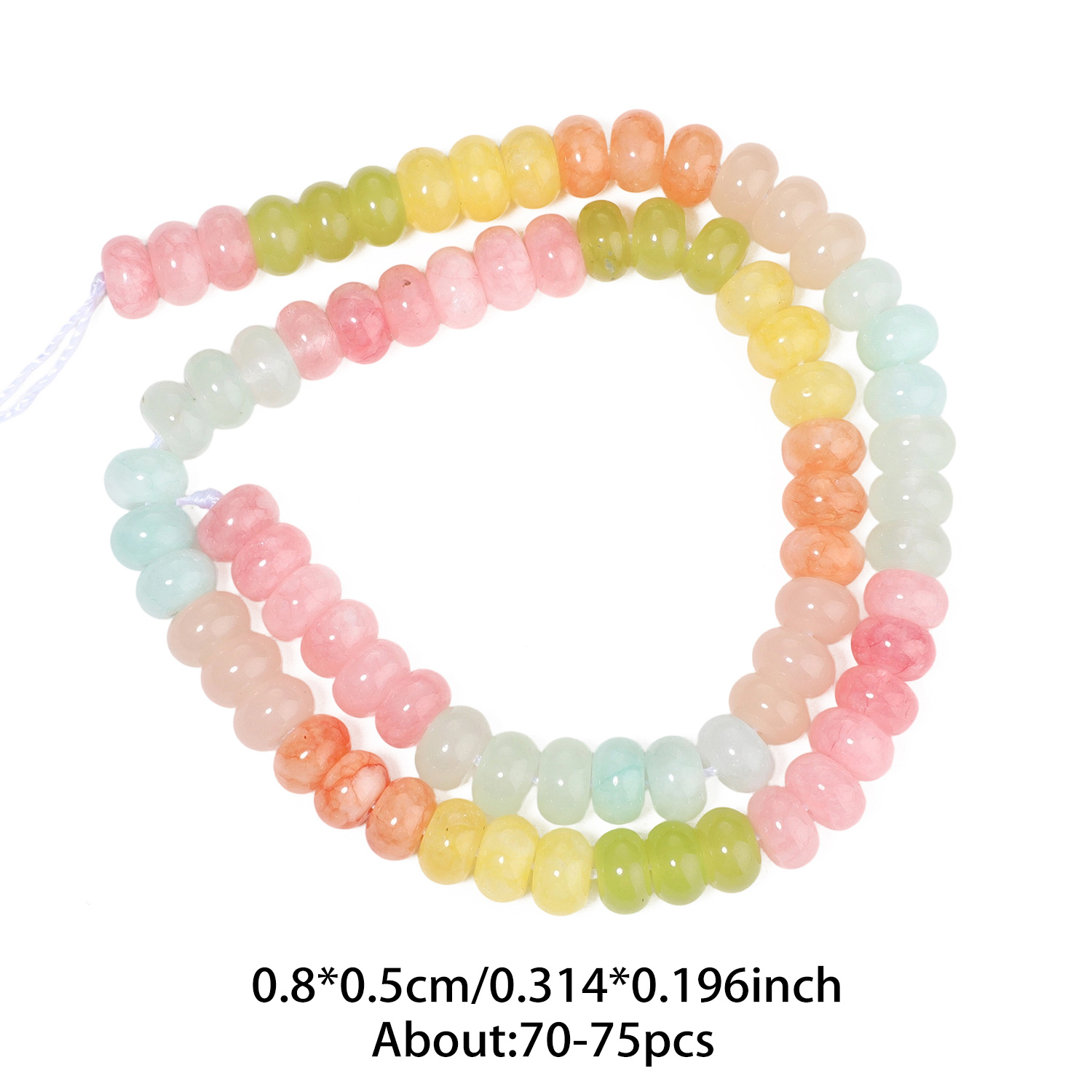 TEMU Perline Abaco in 5x8mm Adatte per Artigianato Fai da Te - Multicolore Adatte per Bracciali, Collane, Orecchini | Perline Tonde Piatte con Base e