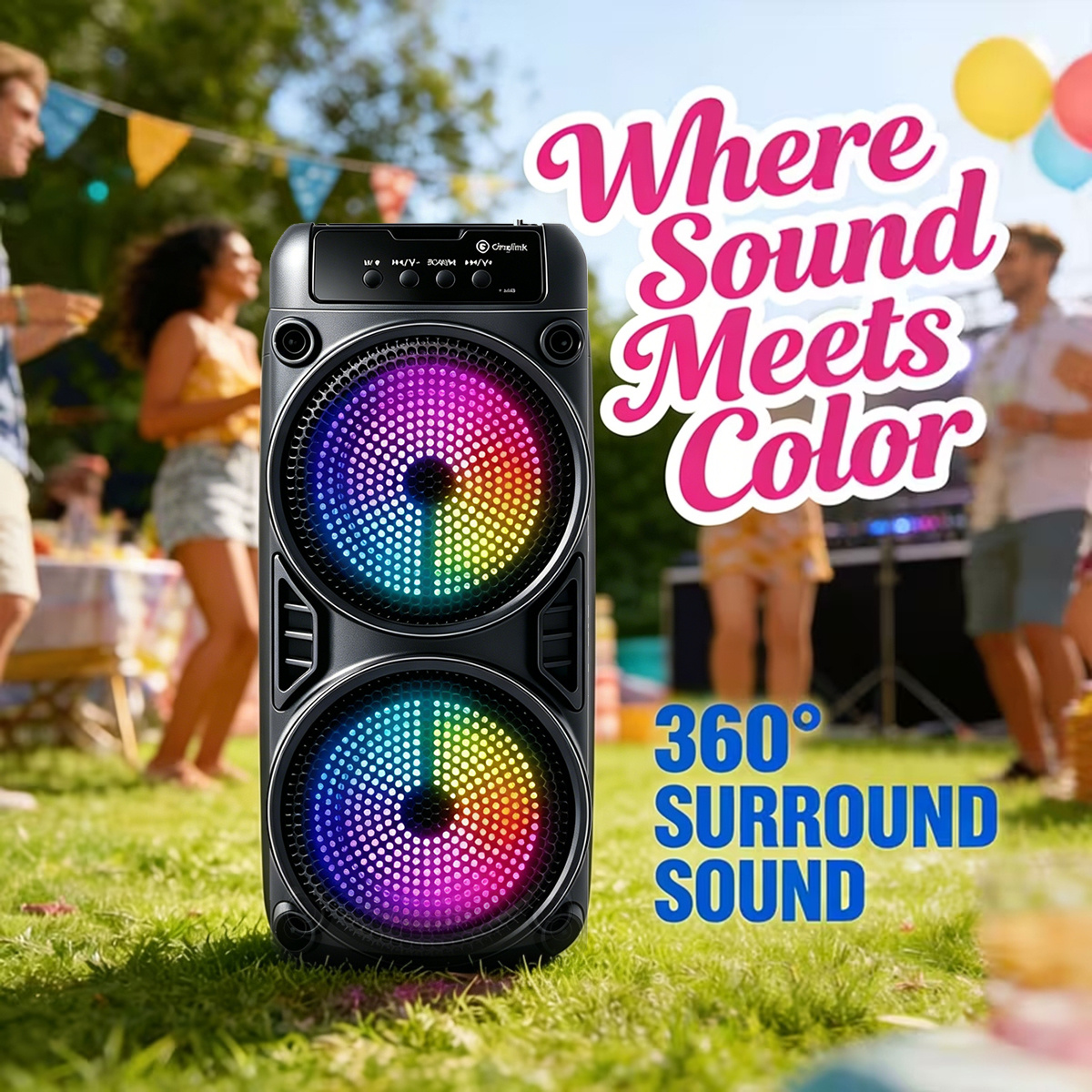 Image of 8000w Portable Wireless Speaker, Karaoke Speaker, With Powerful Effect And Long . Supports Tf Card, Tws, Usb, Microphone, Rgb Lights. Perfect For , Karaoke Events, Camping, And Hip-
