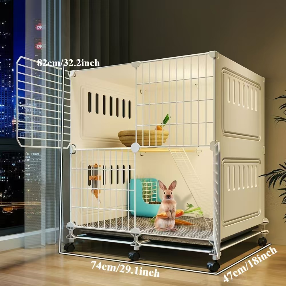 Grote dubbellaagse konijnenkooi/villa