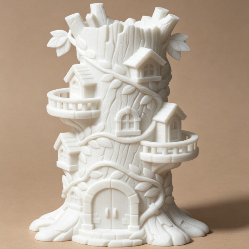 TEMU 1pc Mini Fairy Tree House Statue Figurine - Plastic Fairy-themed House Decor With Suitable For Indoor/outdoor Shelf Decoration, Multi-room