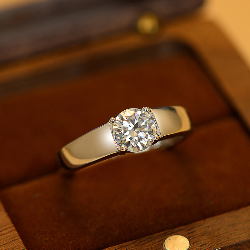 S925 Moissanite Ring for Men, 1 Carat Engagement Ring
