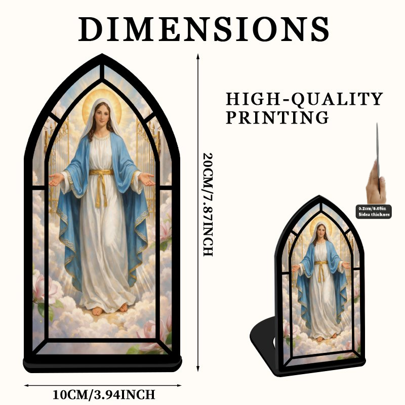 TEMU Sujetalibros de , 1 pieza, adecuado para Navidad, decoración religiosa para estantería con diseño de y celestial, soporte de libros acrílico 2D