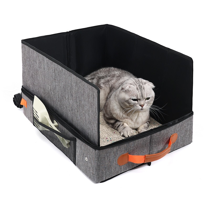Cat Travel Cat Litter Box Portable Foldable Cat Litter Box Fabric Cat Litter Box Cat Supplies Storage Bag - Image 8