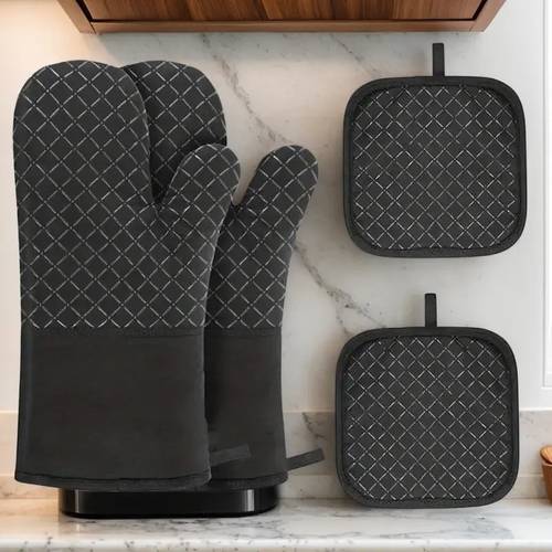 2025 non slip gloves and pot holder set soft and fitting to offers and slip making cooking easier a kitchen essential ergonomic gloves durable kitchen tools additions for cooking cleaning