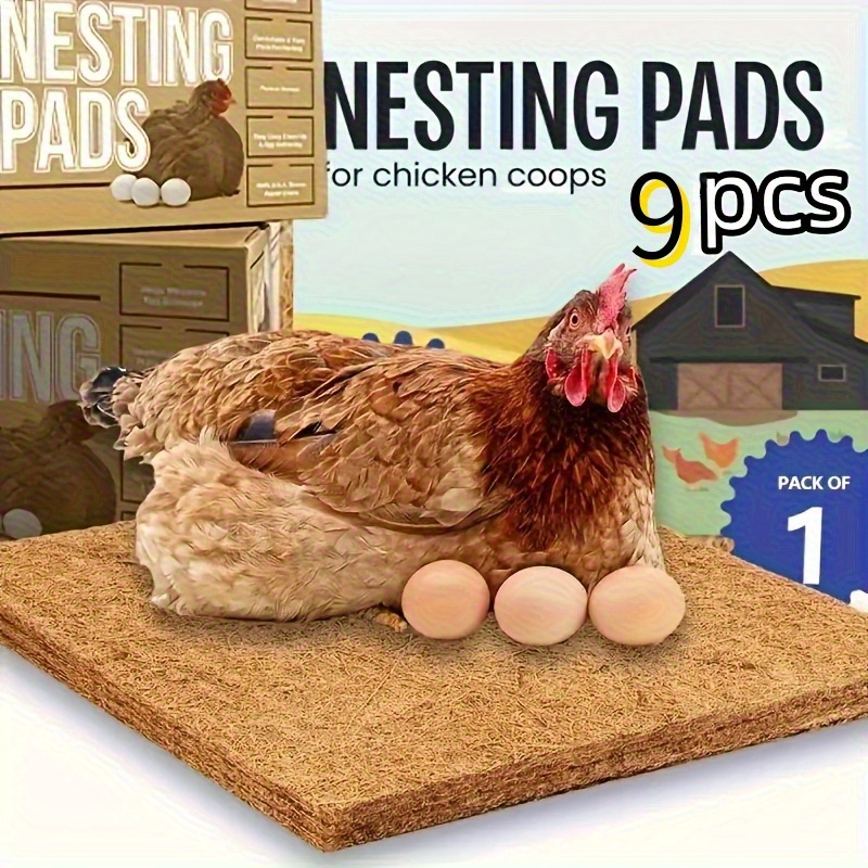 TEMU 9 Reusable Mats - Moisture-proof & Insulating Chicken Coop Egg Laying Mats For Birds & Reptiles, Easy To , With Wavy Edges, Small