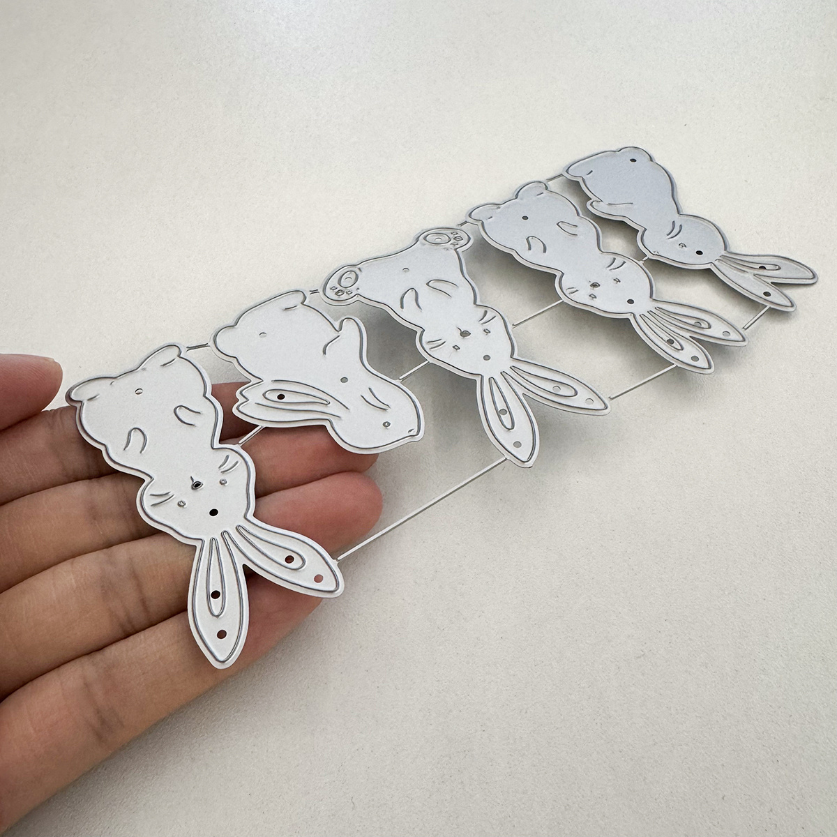 TEMU Original Lovely Easter Bunnies Metal Cutting Dies- Multipurpose Diy Script, Greeting Card, Home Decor And Craft Supply, Ideal For Fantasy Theme,
