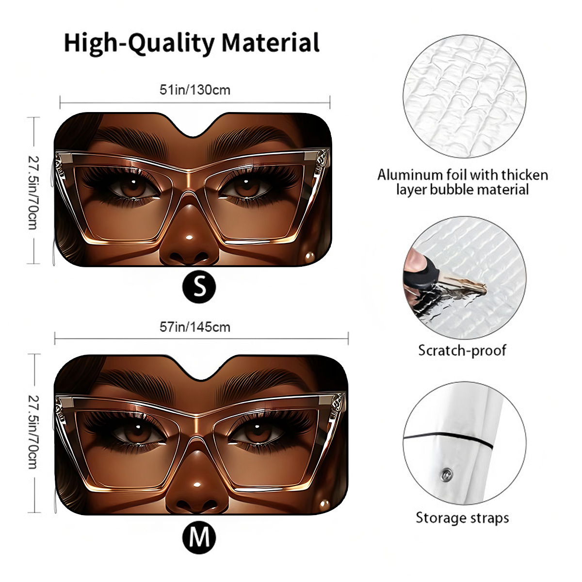 TEMU 1pc Fashion Women's Style Car Sun Visor, Foldable Storage, Sunshade Protector Car Cool, Suction Cup Installation Convenient, Suitable For Long