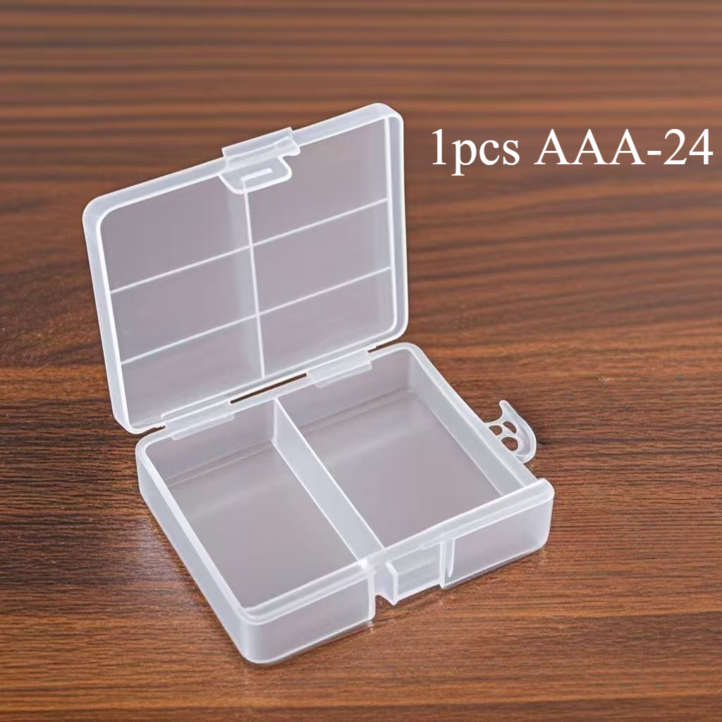 Aa/aaa Battery Storage Box Transparent Battery Storage Box Can Hold 24 Aa Batteries Or 24 Aaa Batteries