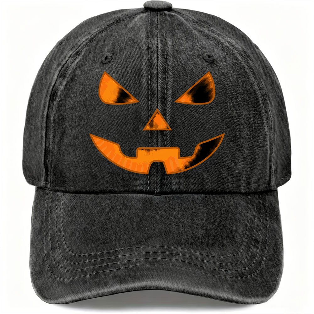 TEMU Halloween Pumpkin Face Baseball Unisex Vintage Adjustable Casual Sun Hat Trendy Brand