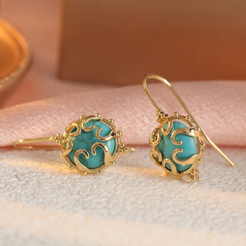 Women's Elegant Synthetic Turquoise Hook Earrings