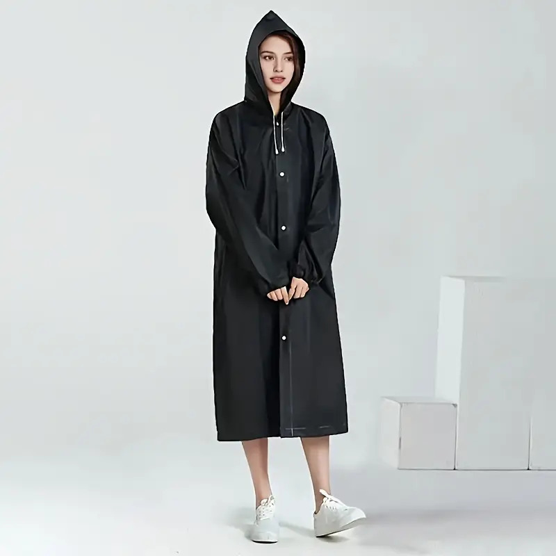 E-shop Dicke wiederverwendbare Regenjacke Pancho, Unisex wasserdichte Outdoor-Regenjacke mit Kapuze, geeignet für Outdoor-Reisen Wandern