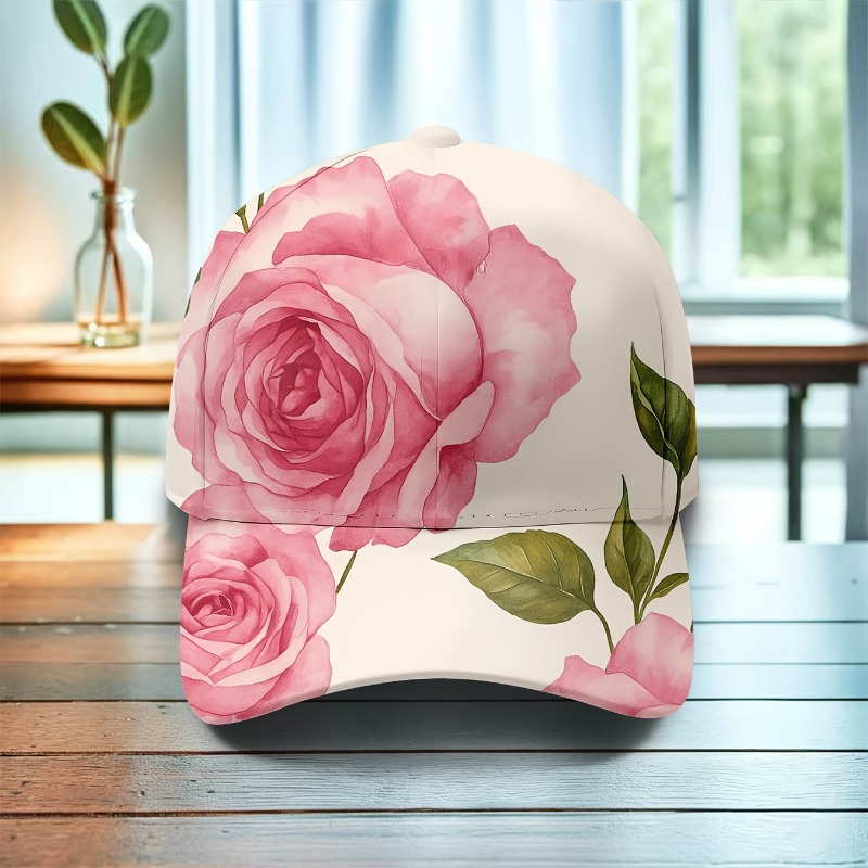 TEMU Printed Baseball , Pattern Hat, Fresh Style . Unisex With Adjustable , Perfect For Travel, Photos And Daily Outfits And Summer, A Stylish