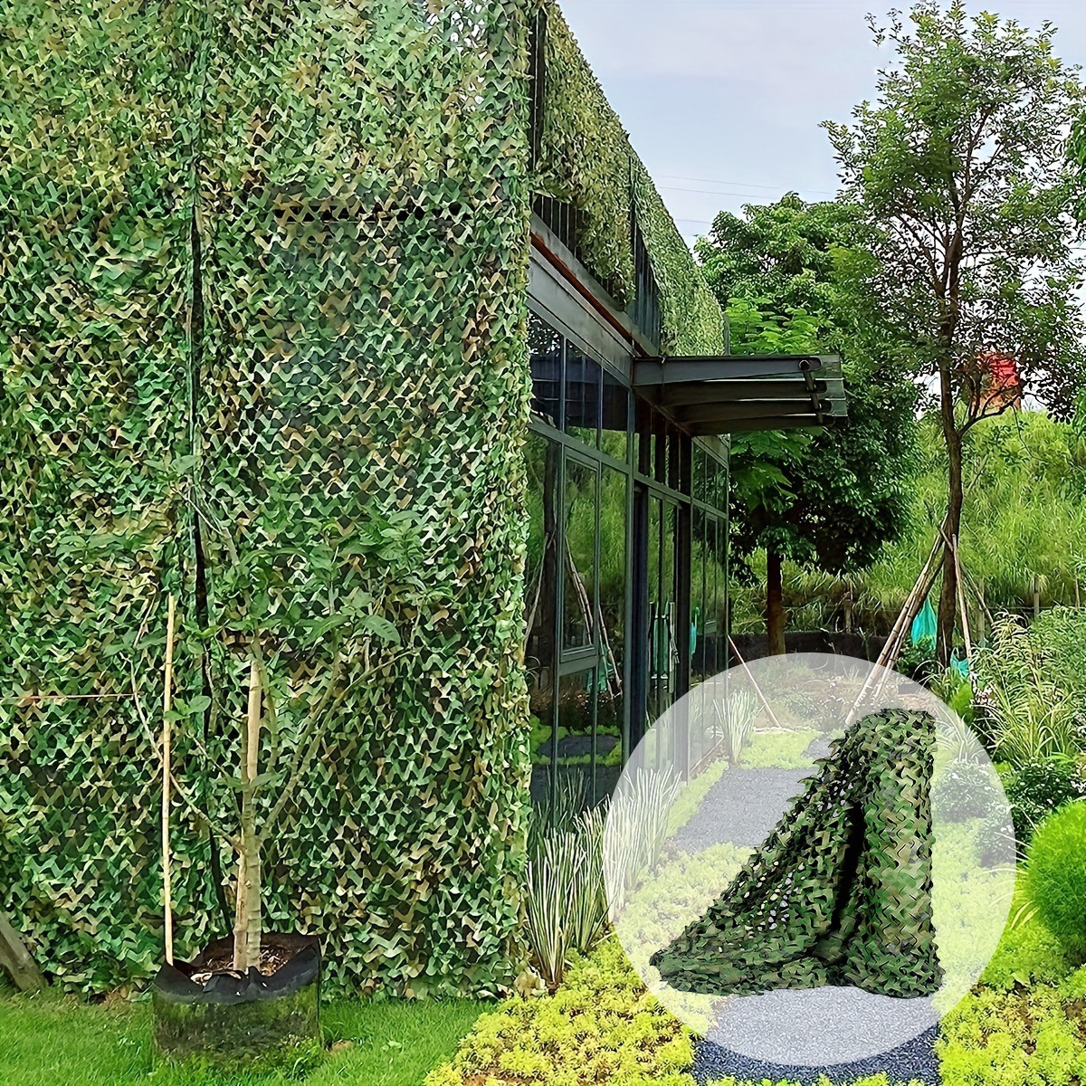 Image of Camouflage Netting, Suitable For Hunting, Camping, Forest Use, Landscaping, Outdoor Activities, Garden Party Decoration, And Sun Shading - 2x4 Feet (45g)
