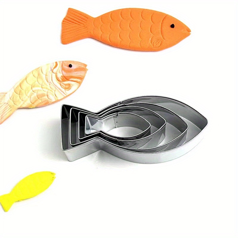 Image of 4pcs Small Fish Cookie Cutter-430 High Quality Stainless Steel Mini Fish Cookie Cutter-animal Cookie Cutter For Diy Baking, Cake Decorating, Baking, Clay, Vegetable Pastry Cutter-easter, Thanksgiving