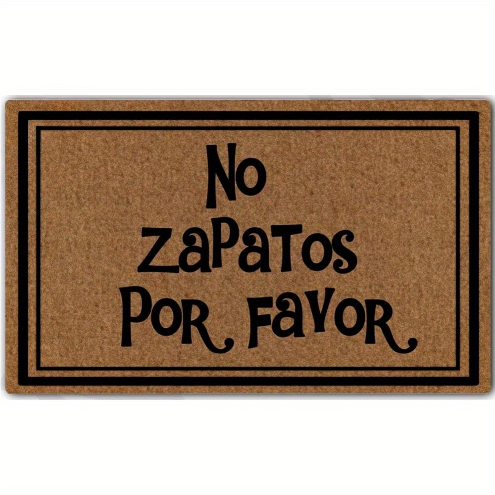 

1pc Funny Spanish Welcome Doormat - Non-woven Fabric With Rubber Backing, Rectangular Anti-slip Entrance Mat, Indoor/outdoor Front Door Mat, Hand Wash Only - Decor Gift