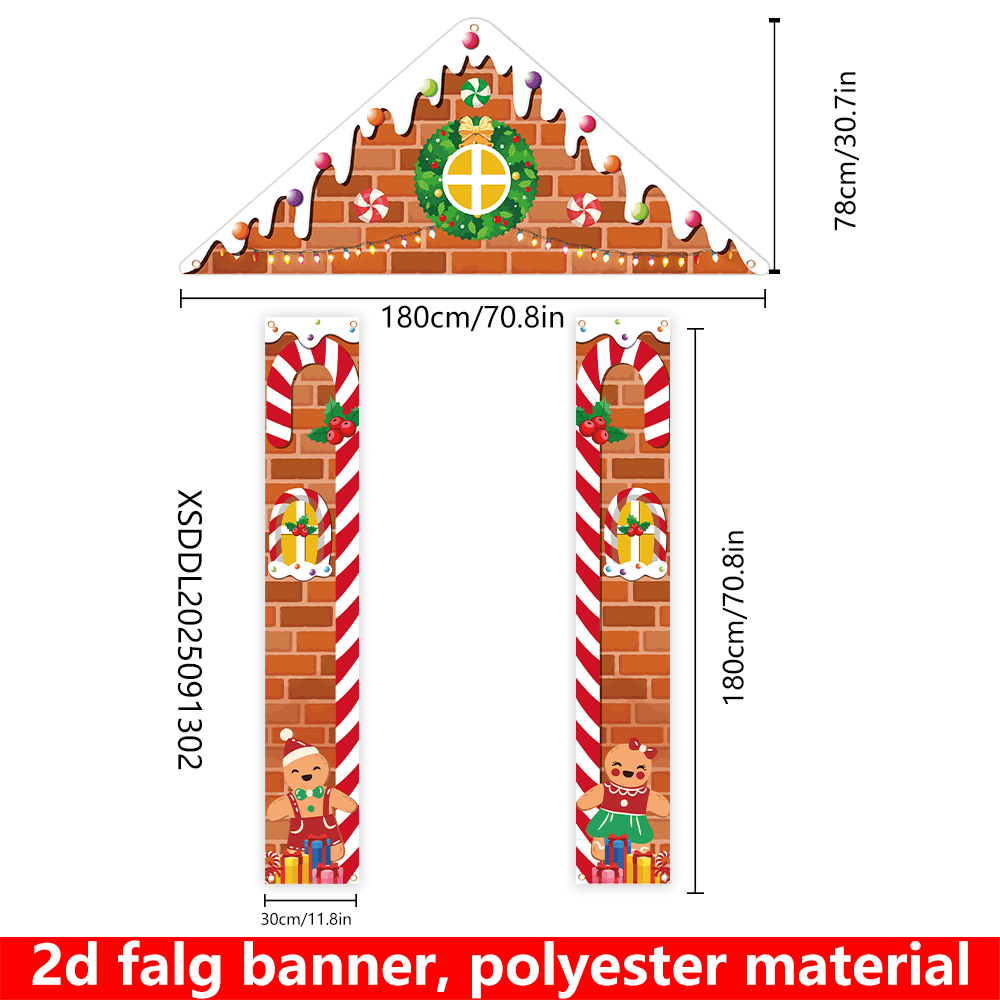 TEMU 2d Flat, 2d Flat - 2d Flat, 2d Flat - 2d Flag Banner, 3pcs, Christmas Party Decoration Banner, 180cm * 78cm/ In * 30.7 In And 180cm * 30cm/ In *