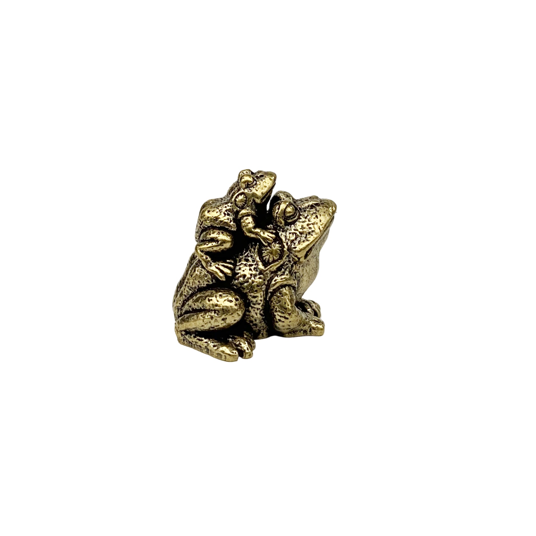 TEMU Retro Brass Mother And Son Frog Statuette Ornament, Fun Animal Design, Adult Desktop Bookshelf Display Decor Small Item Halloween, Suitable For