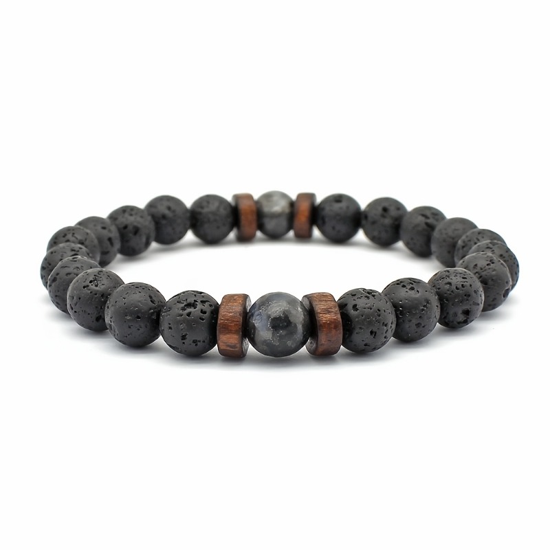 3pcs Men's Natural Stone Bracelets with Essential Oil Beads