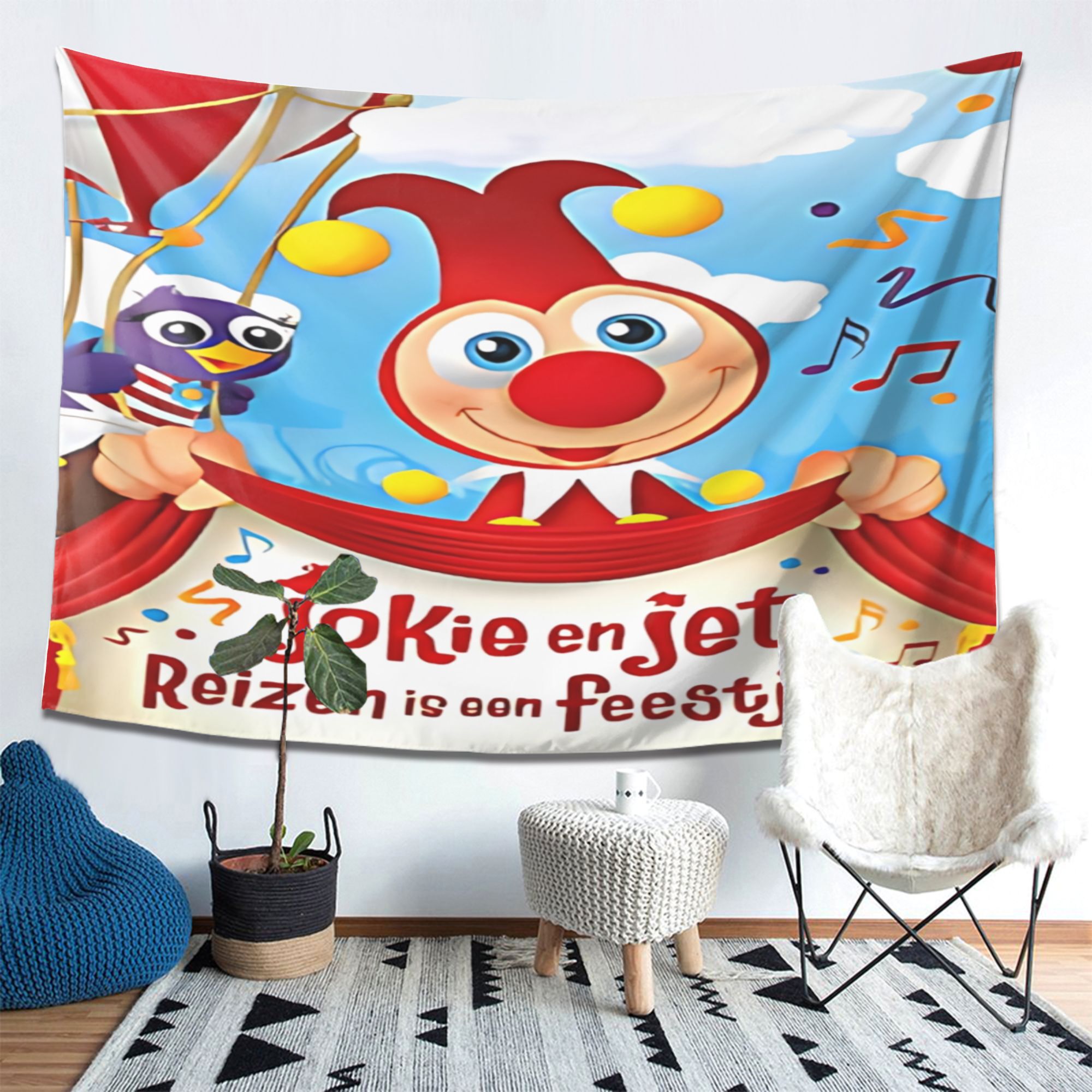 TEMU En Jet Animated Poster Tapestry, Featuring High-quality Printed Art Design, Suitable For Study, Tea Room, Bedroom, And Entrance Wall Decoration.
