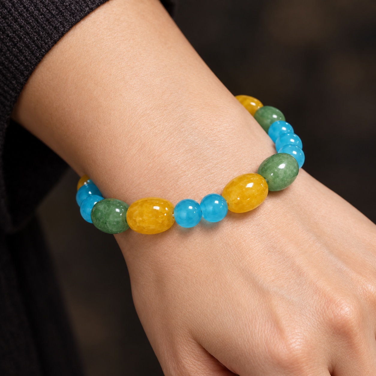 Wealth-Attracting Beaded Bracelet, Handmade