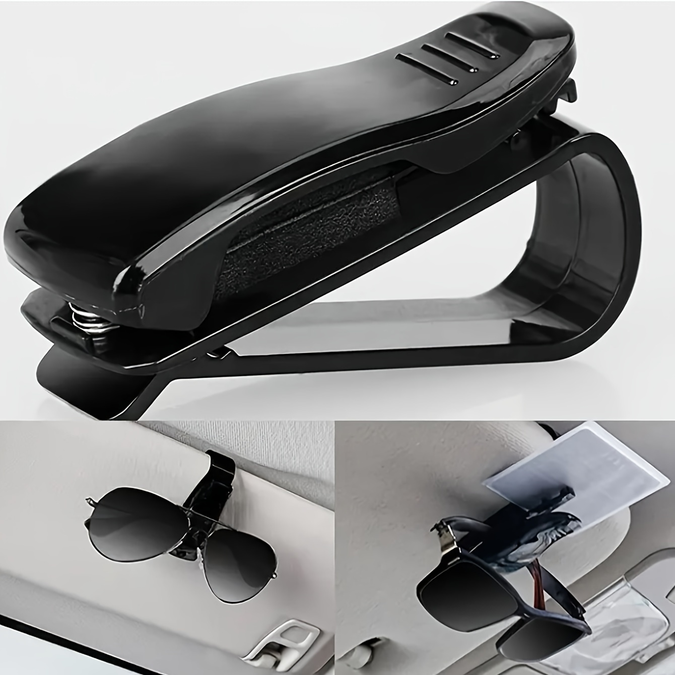 Multi-Function Car Sun Visor with Glasses Holder, Bill & ID Card Slots - Durable ABS Material, Essential Auto Interior Accessory, Eye Glasses Holder