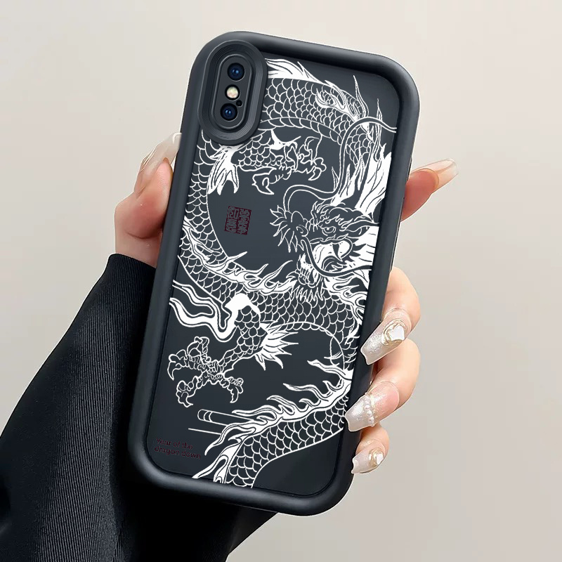 TEMU Dragon Phone Case Suitable For Iphone X Xs| Xs Soft Tpu Shockproof Shell For Men And Women Full Coverage Protective Back Cover Casing
