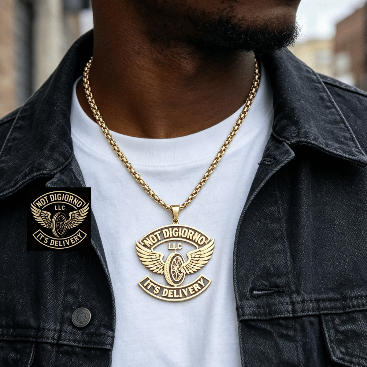 TEMU Custom Logo Pattern Necklace, Necklace, 304 304 304 304 304 Stainless Steel Necklace, Custom Personalized Hand-drawn Pattern Necklace, Men's