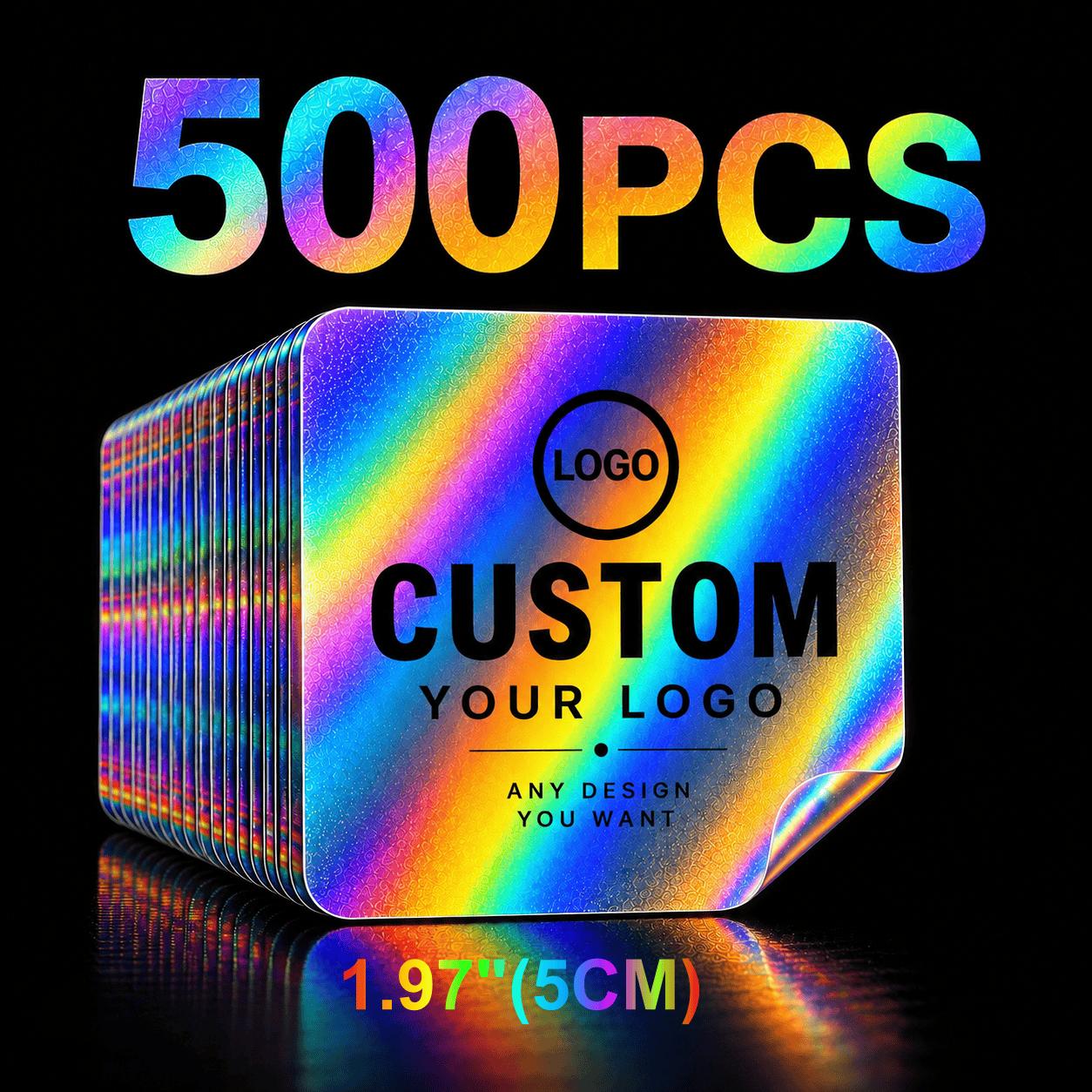 Personalized Custom Holographic Stickers, 3/4/5/6CM