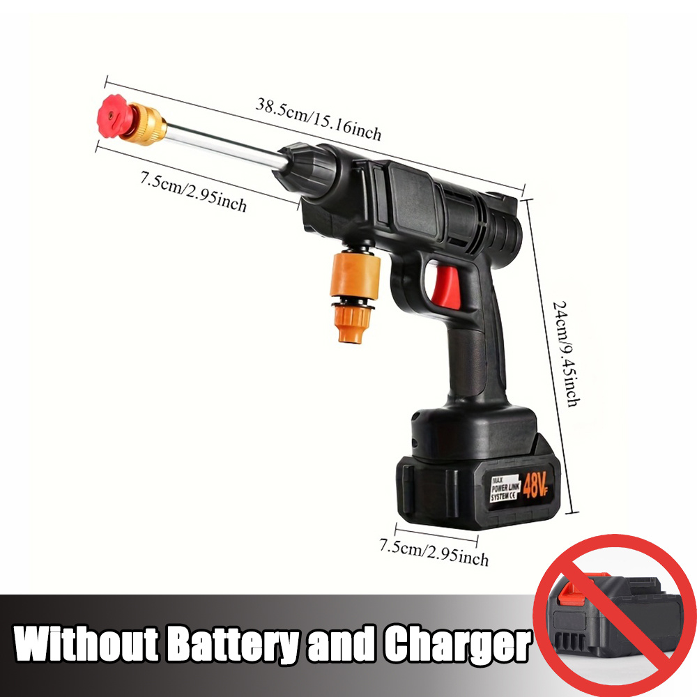 portable electric high cordless pressure washing machine heavy duty spray gun compatible with car driveway no tank for   garden plastic material battery powered no battery included Product details 3