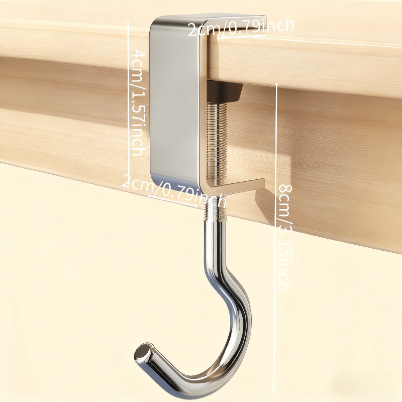 TEMU 12pcs Heavy-duty Adjustable & Removable Hooks With Adjustable Length - Suitable For Desk, Shelf, Table Organization - Removable Wall/for