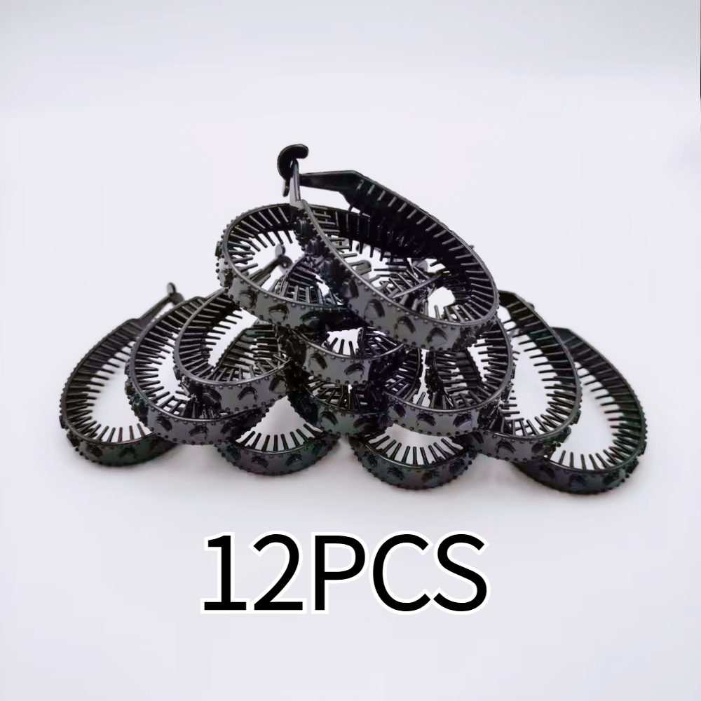 TEMU 12pcs Black Heart Pattern Hair Claw Clips Set - Resin Clips For Women's Long Hair, Ideal For Buns, Ponytails, Updos, Weddings/daily Styling,