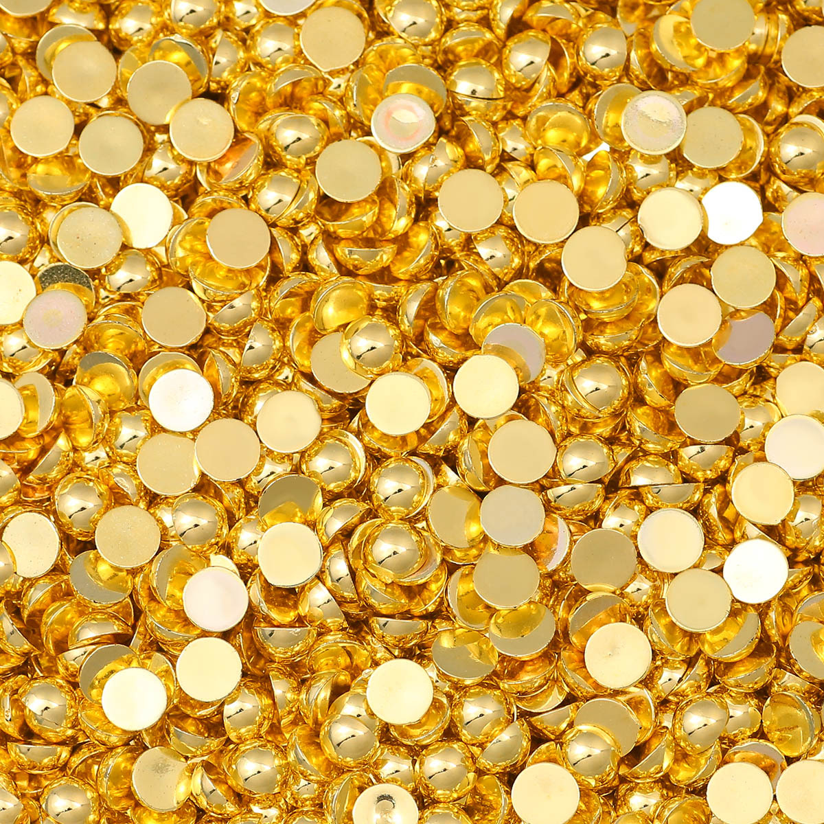 TEMU Perles rondes et demi-rondes demi-visage en acrylique artificiel doré brillant de 5/6/8/10 mm, faites à pour le bricolage, les accessoires