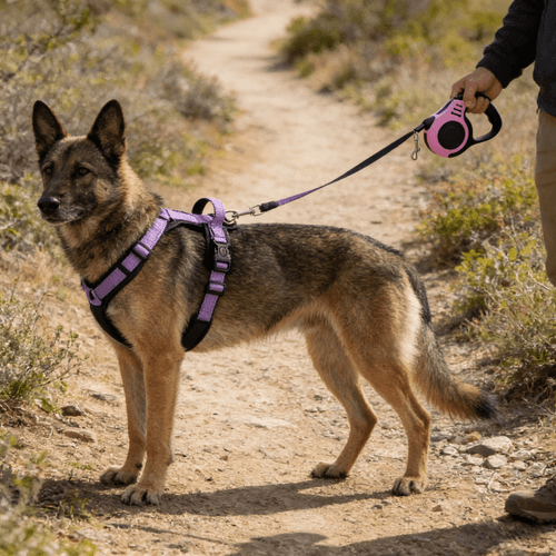 anti harness and retractable leash set adjustable soft padded escape proof vest harness suitable for small to medium dogs for outdoor walking and training