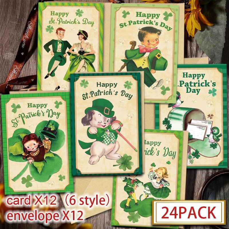 

24pcs 's Day Greeting Set, - , Includes 12 Envelopes & 12 Assorted , For , , , And