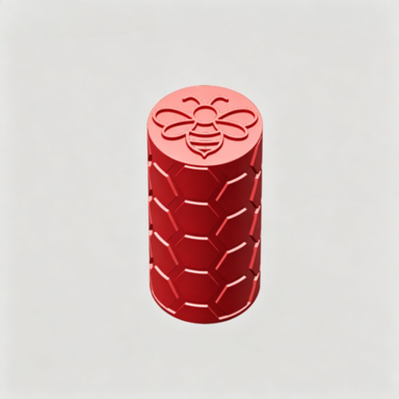 TEMU Texture Roller, Pottery Embossing Roller, Cylinder With Honeycomb Pattern, End Face With Bee And Small Flower Relief, Can Press Regular 3d